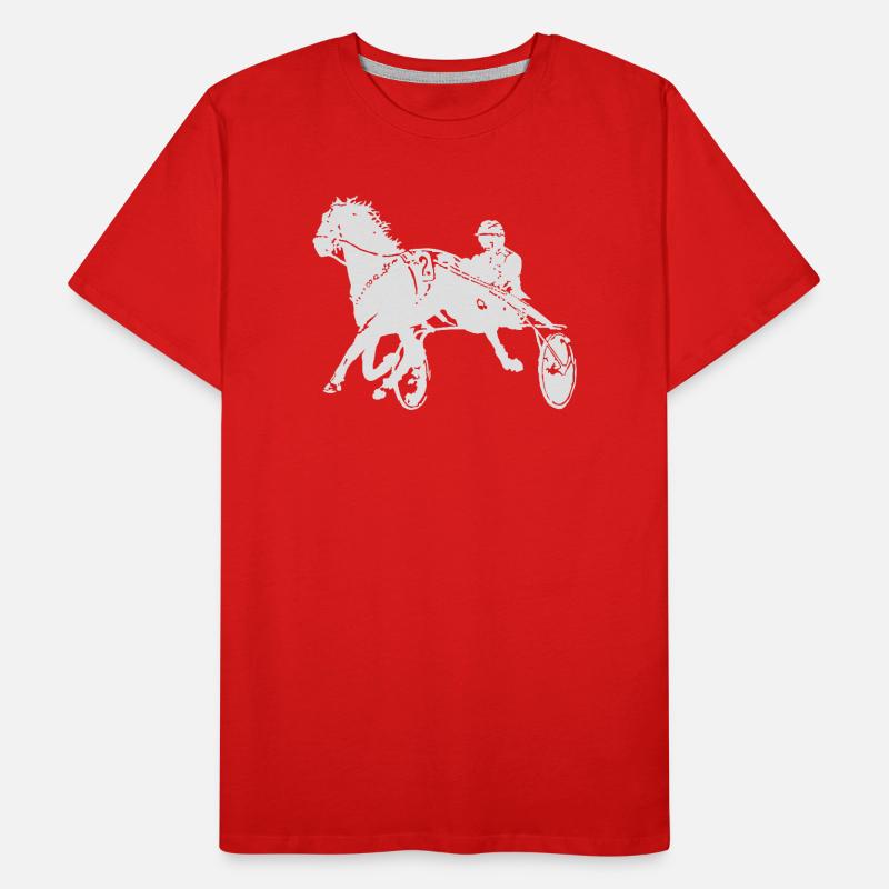 Courses de chevaux de trot T-shirt bio Premium Homme