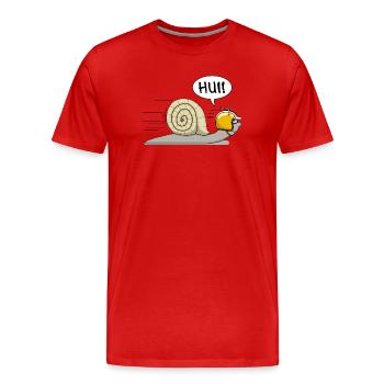 Racing snail - the original - Men's Premium Organic T-Shirt - red - Front - Damien (186cm)