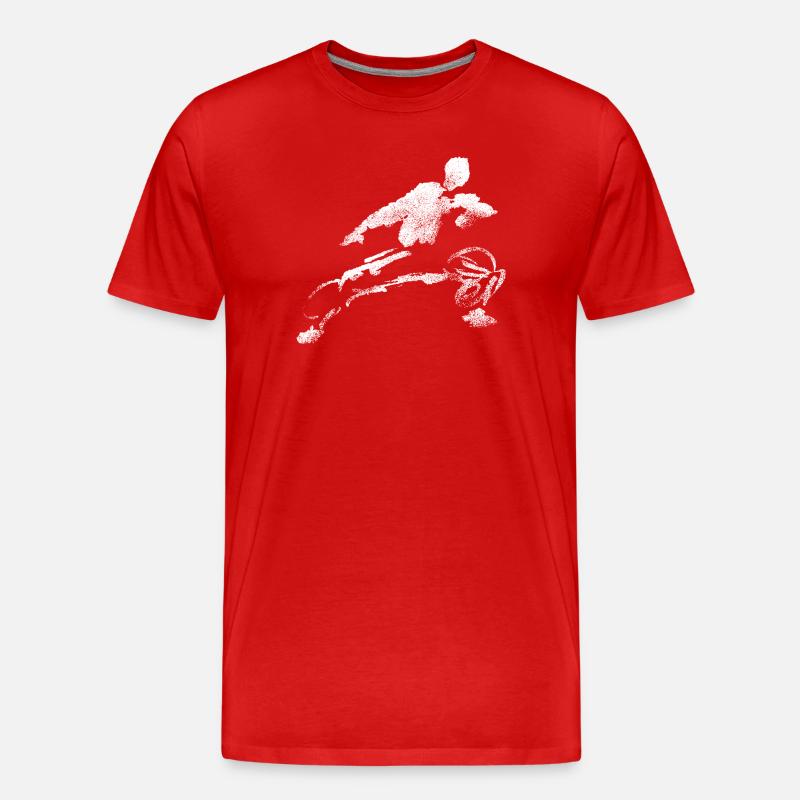 Kung-Fu Shaolin Figur - Männer Premium Bio T-Shirt - Rot