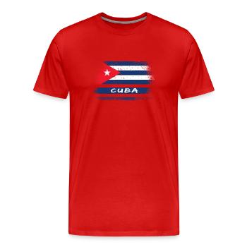 Kuba Vintage Design / Flagge - Männer Premium Bio T-Shirt - Rot - Vorne - Damien (186cm)