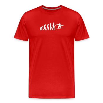 Cadeau évolution snowboard - T-shirt bio Premium Homme - rouge - Devant - Damien (186cm)
