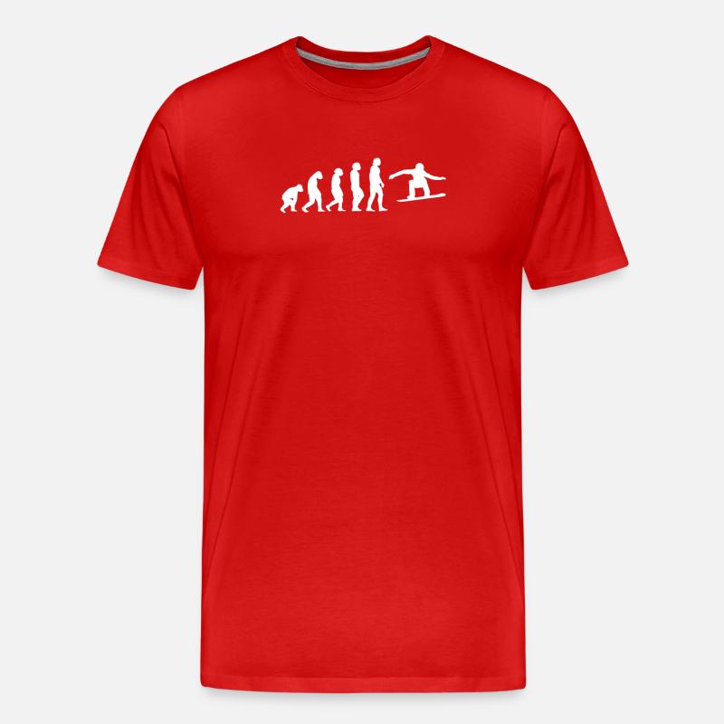 Cadeau évolution snowboard - T-shirt bio Premium Homme - rouge