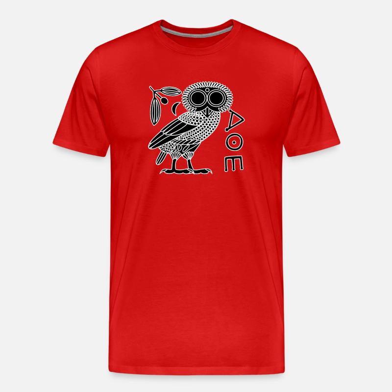 Chouette d'Athéna [Noir + Tout] - T-shirt bio Premium Homme - rouge