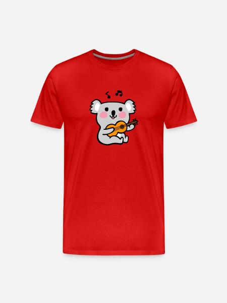 Koala Guitar Serenade - Men's Premium Organic T-Shirt - red