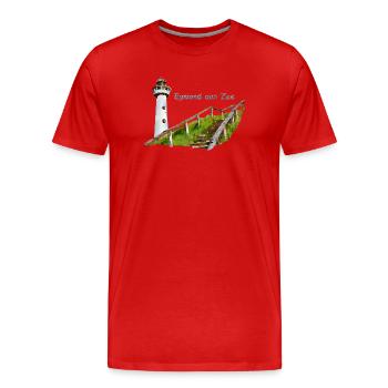 lighthouse - Men's Premium Organic T-Shirt - red - Front - Damien (186cm)