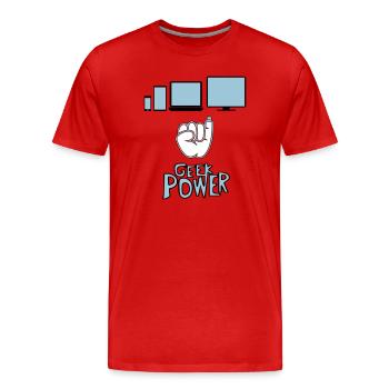 Geek - T-shirt bio Premium Homme - rouge - Devant - Damien (186cm)