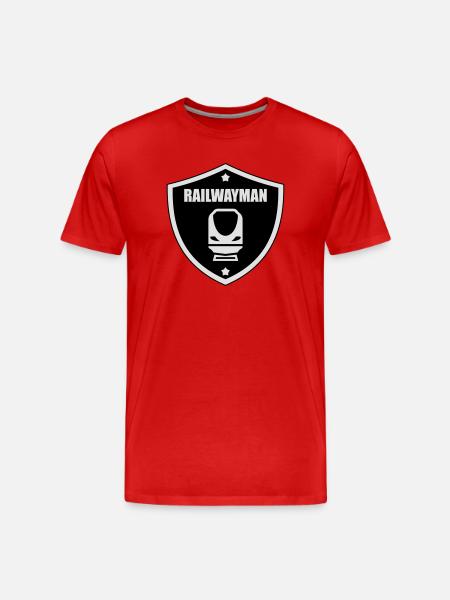 Railway Railwayman Cheminot Train Eisenbahn - Men's Premium Organic T-Shirt - red