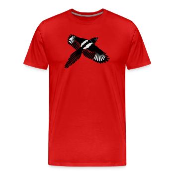 Elster Magpie - Männer Premium Bio T-Shirt - Rot - Vorne - Damien (186cm)
