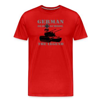 Panzer Gepard , Tank, Militär, Oldschool (25) - Männer Premium Bio T-Shirt - Rot - Vorne - Damien (186cm)