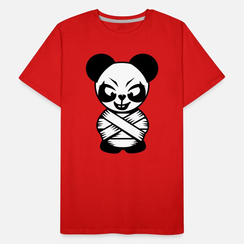 Panda bear with straitjacket and crazy eyes Men's Premium Organic T-Shirt