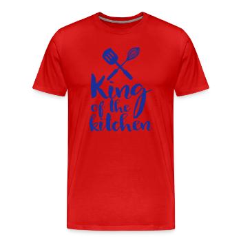 king of the kitchen - Männer Premium Bio T-Shirt - Rot - Vorne - Damien (186cm)