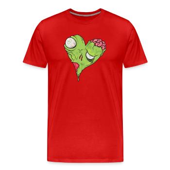 Halloween zombie heart - Men's Premium Organic T-Shirt - red - Front - Damien (186cm)