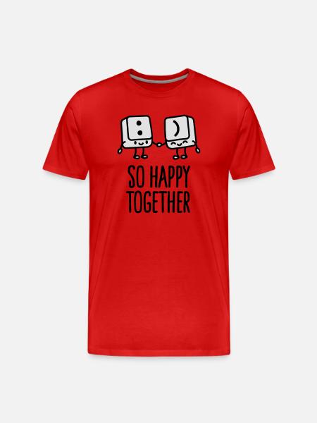 Keyboard keys smiley - So happy together - Men's Premium Organic T-Shirt - red