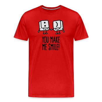 You make me smile - T-shirt bio Premium Homme - rouge - Devant - Damien (186cm)
