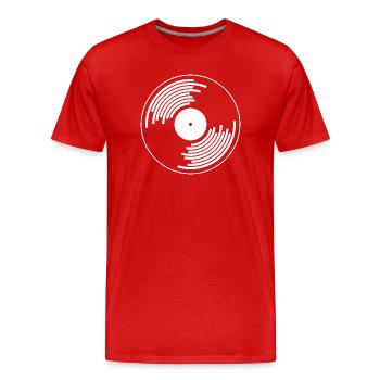 vinyl records vinyl record hip hop tape dj deejay - Men's Premium Organic T-Shirt - red - Front - Damien (186cm)