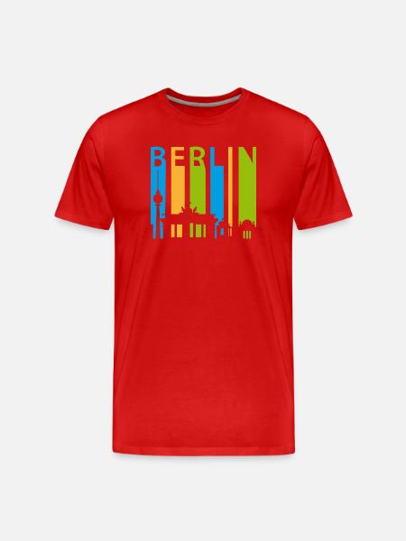 Berlin Schiftzug with silhouette - Men's Premium Organic T-Shirt - red