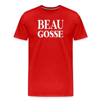 BEAU GOSSE - T-shirt bio Premium Homme - rouge - Devant - Damien (186cm)