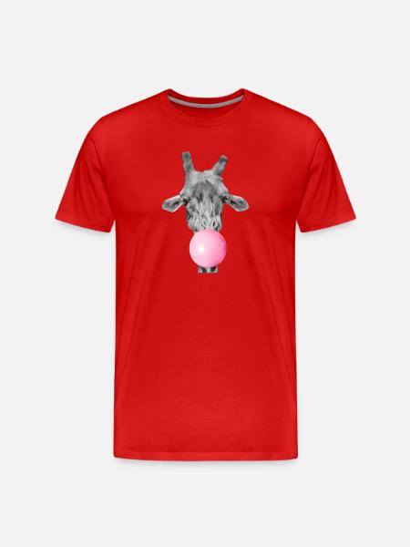 Giraffe und kaugummi - Männer Premium Bio T-Shirt - Rot