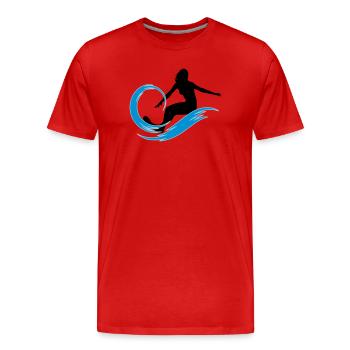 surfeuse - T-shirt bio Premium Homme - rouge - Devant - Damien (186cm)