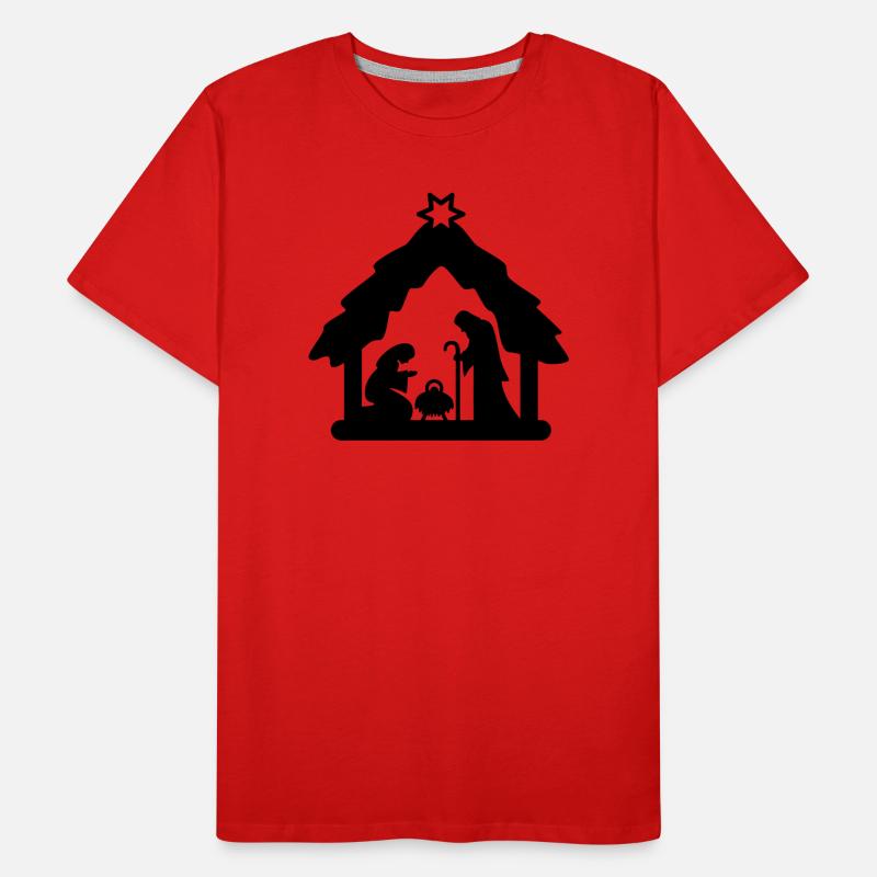 Weihnachtskrippe, Krippenfiguren, heilige Familie Männer Premium Bio T-Shirt