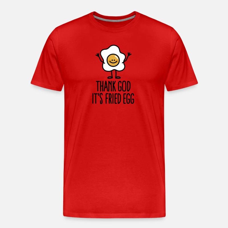 Thank god it's fried egg - Männer Premium Bio T-Shirt - Rot
