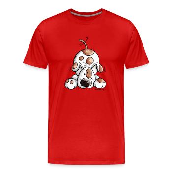 Drolliges Hundetier - Männer Premium Bio T-Shirt - Rot - Vorne - Damien (186cm)