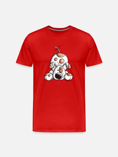 Drolliges Hundetier - Männer Premium Bio T-Shirt - Rot
