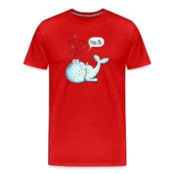 Hug Me Wal - Männer Premium Bio T-Shirt - Rot - Vorne - Damien (186cm)