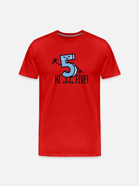 Hi Five! - Men's Premium Organic T-Shirt - red