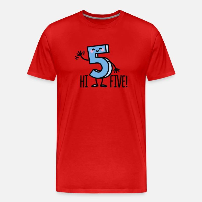Hi Five! - Männer Premium Bio T-Shirt - Rot