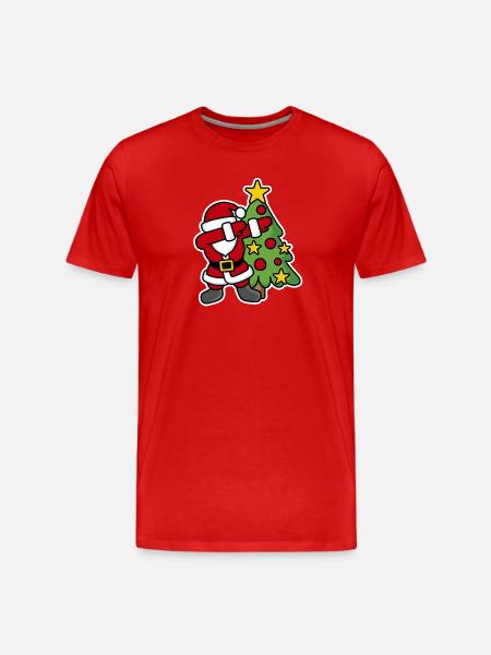 Dabbin' around the Christmas tree - Men's Premium Organic T-Shirt - red