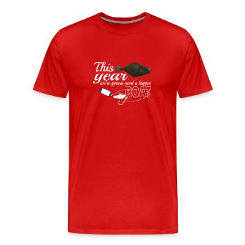 Pêcheur flétan en Norvège / Island bigger boat - T-shirt bio Premium Homme - rouge - Devant - Damien (186cm)