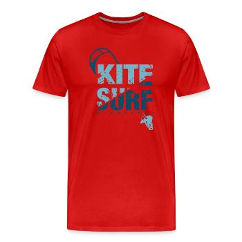 KITE SURF 3 - T-shirt bio Premium Homme - rouge - Devant - Damien (186cm)