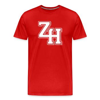 Zürich / Flagge / Wappen / Fahne Zürcher - Männer Premium Bio T-Shirt - Rot - Vorne - Damien (186cm)