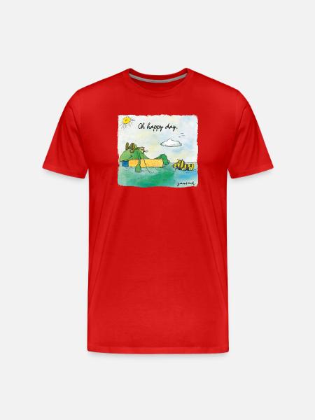 Janosch Günter Kastenfrosch & Tigerente Happy Day - Männer Premium Bio T-Shirt - Rot
