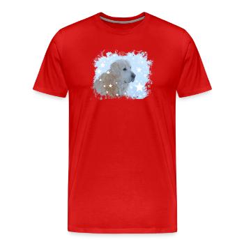 Retriever, Golden Retriever, Dog, Christmas, - Men's Premium Organic T-Shirt - red - Front - Damien (186cm)