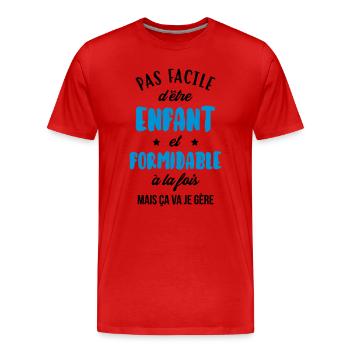 Teenager / Jugendliche / Jugendlicher / Kind - Männer Premium Bio T-Shirt - Rot - Vorne - Damien (186cm)