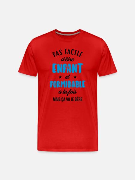 adolescent / enfant / ado / adolescente - T-shirt bio Premium Homme - rouge