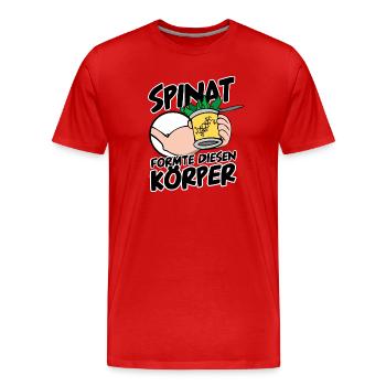 Spinat Body-Building Ecdysteron Körper Fitness - Männer Premium Bio T-Shirt - Rot - Vorne - Damien (186cm)