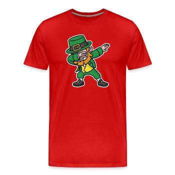 Dab dabbing leprechaun St. Patrick's day - T-shirt bio Premium Homme - rouge - Devant - Damien (186cm)