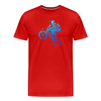 BMX Vélo Vélo Roue Downhill Bmx - T-shirt bio Premium Homme - rouge - Devant - Damien (186cm)