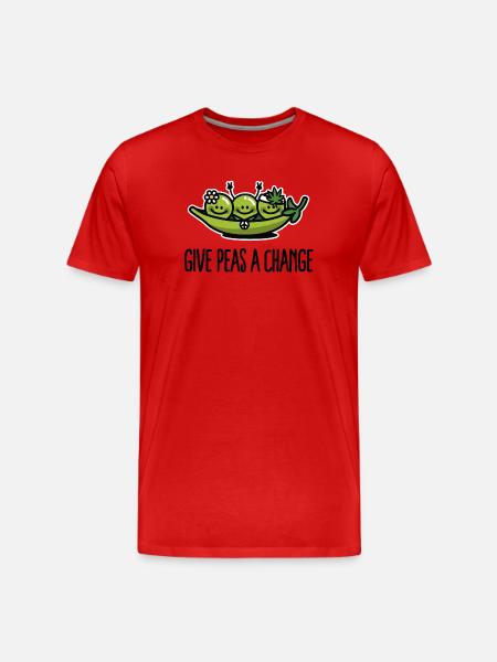 Give peas / peace a change hippies - Men's Premium Organic T-Shirt - red