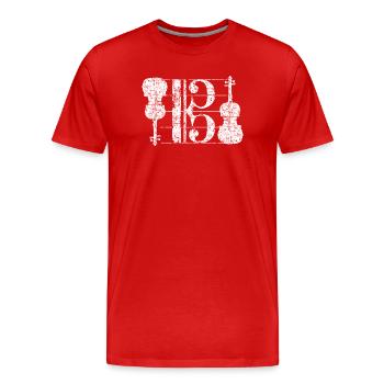 Alto Keys & Altos (Vintage White) Musiciens - T-shirt bio Premium Homme - rouge - Devant - Damien (186cm)