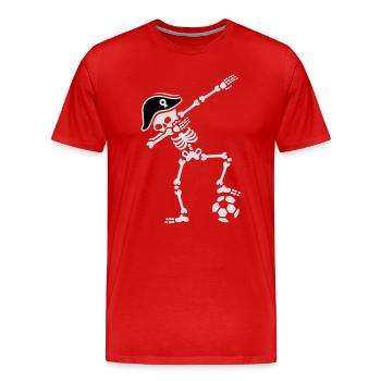 France dab dabbing skeleton soccer football - Männer Premium Bio T-Shirt - Rot - Vorne - Damien (186cm)