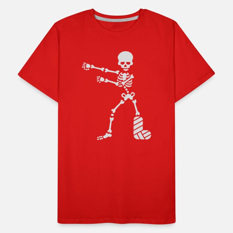 Broken leg plaster floss dance flossing skeleton Men's Premium Organic T-Shirt