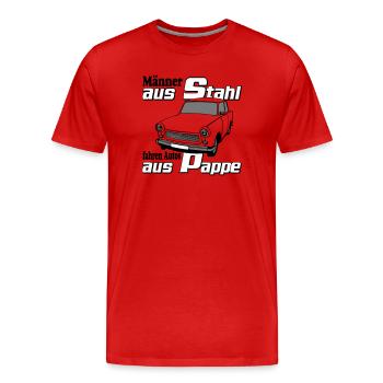  , DDR Kult , Männer aus.... (25) - Männer Premium Bio T-Shirt - Rot - Vorne - Damien (186cm)