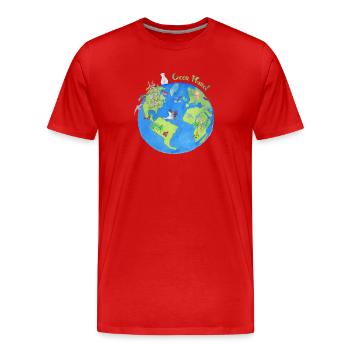 Planète verte - planète - T-shirt bio Premium Homme - rouge - Devant - Damien (186cm)