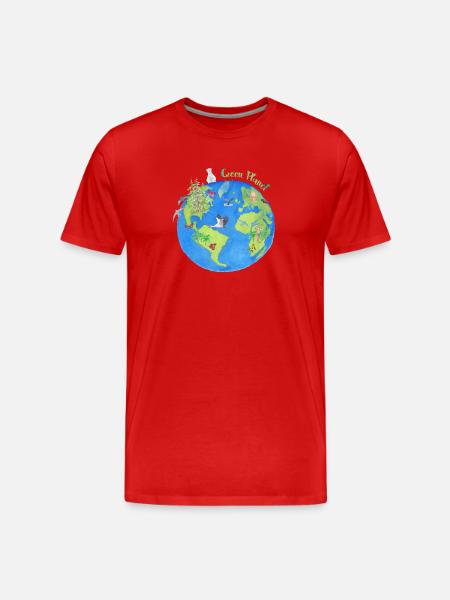 Green planet - planet - Men's Premium Organic T-Shirt - red