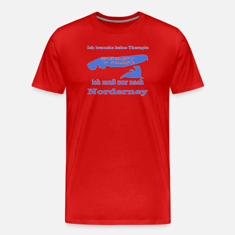 Norderney Insel Urlaub - Männer Premium Bio T-Shirt - Rot