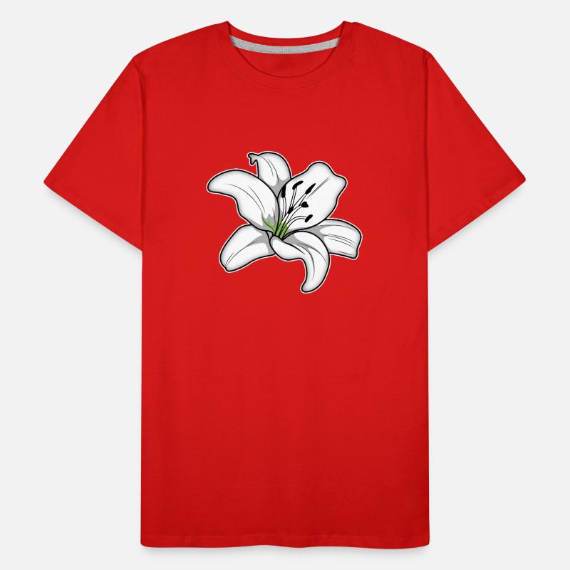 Élégante fleur de lys blanc T-shirt bio Premium Homme